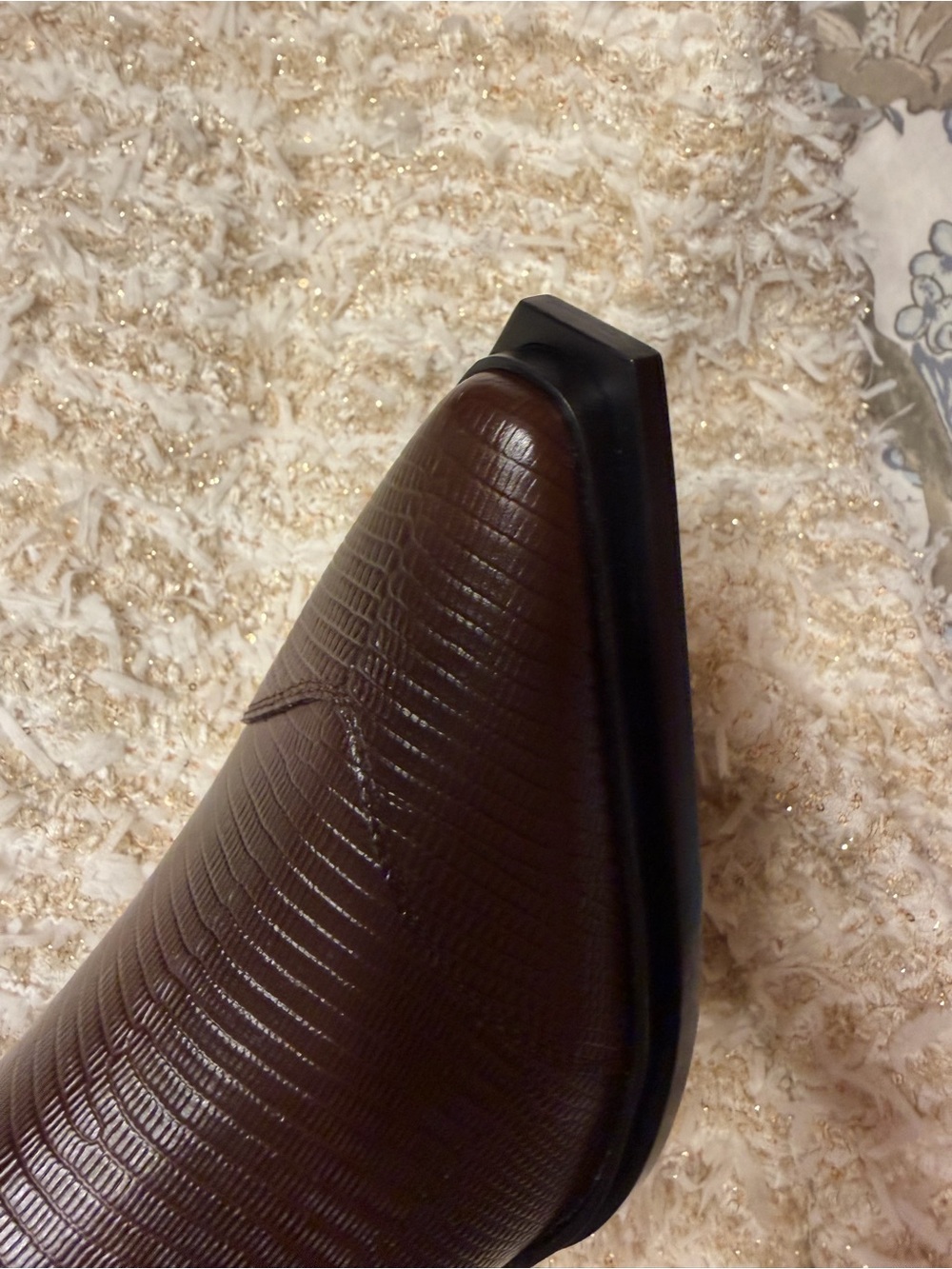 Jimmy Choo Brown Lizard-Embossed Pointed-Toe Ankle Boots - Picture 11 of 13